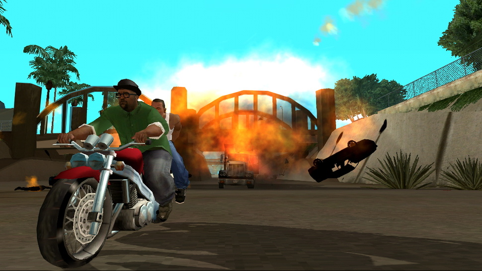 This image has an empty alt attribute; its file name is cj-and-smoke-bike.jpg